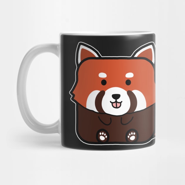 Kawaii Square Red Panda by Luna Illustration